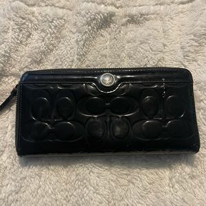 antique black coach wallet